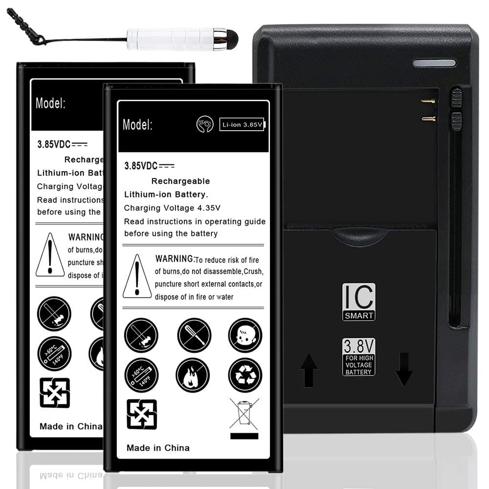 [Galaxy J7 V Battery Combo Pack] 2X 3700mAh Extended Slim Battery Universal Travel Dock Wall USB/AC Charger Stylus for Samsung Galaxy J7 V SM-J727V Verizon Phone