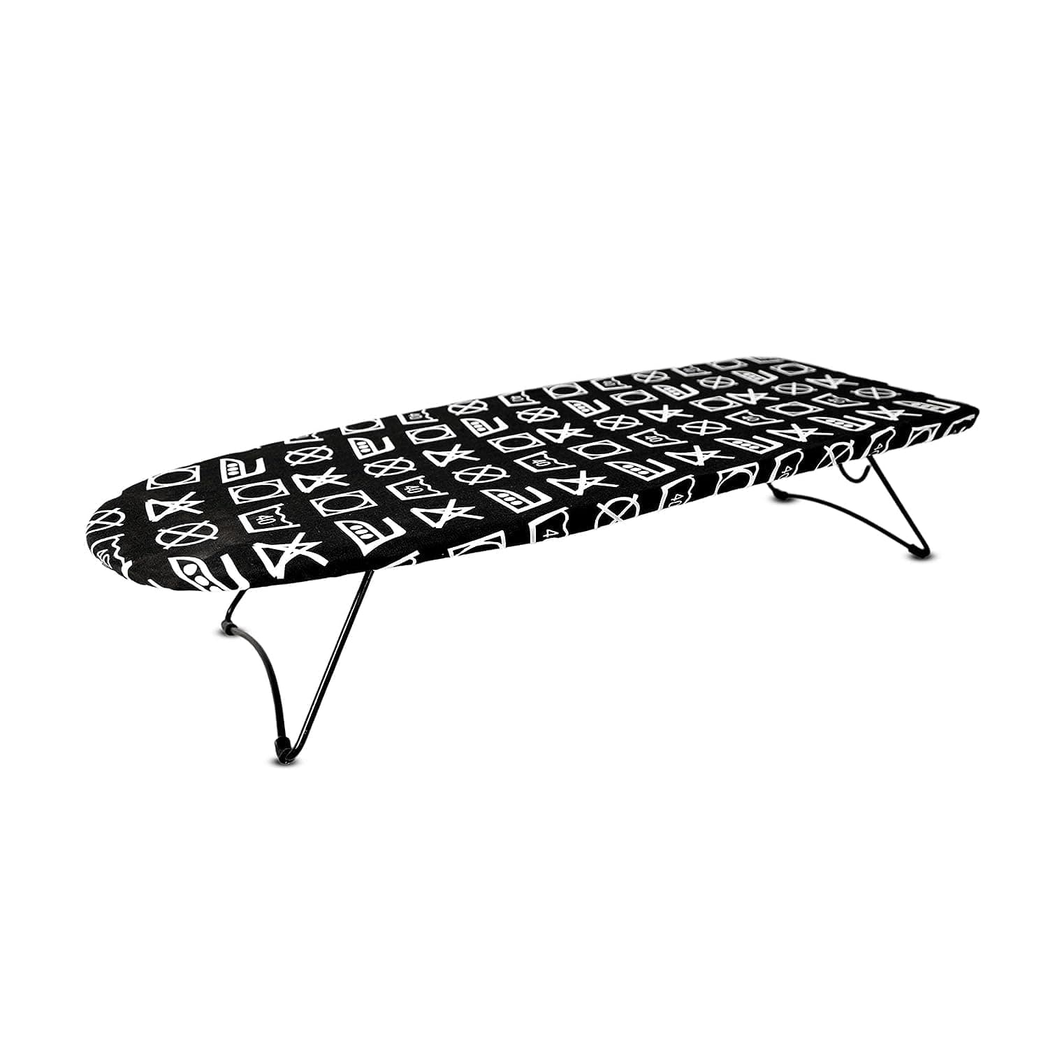 Finiky Budapest Tabletop Ironing Board - Black, 73x34 cm Ironing Surface, Heat-Resistant, Scorch-Resistant, Portable & Space-Saving - Iron Table for Ironing Clothes