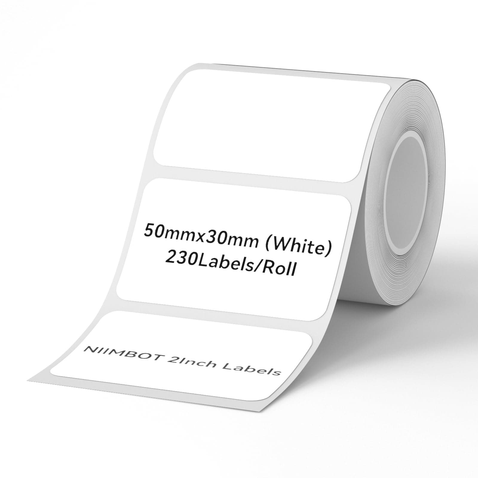 Labels for B1/B21/B31 Label Maker, 50 x 30 mm (1.97'' x 1.18'') 230 Tapes/Roll, Thermal Label Tape, Waterproof, Oil-Proof for Home Office Small Business Labeling Tape Replacement(White)