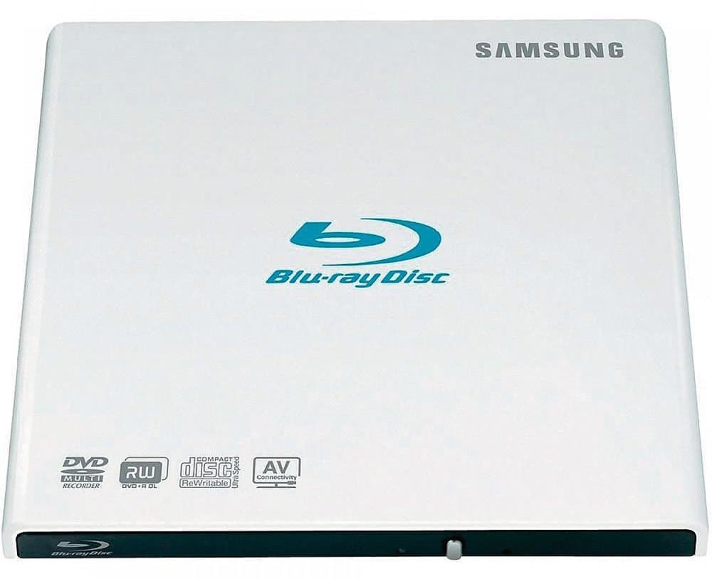 Samsung 6X Slim Blu-ray Writer USB External Drive, SE-506BB/TSWD (White)