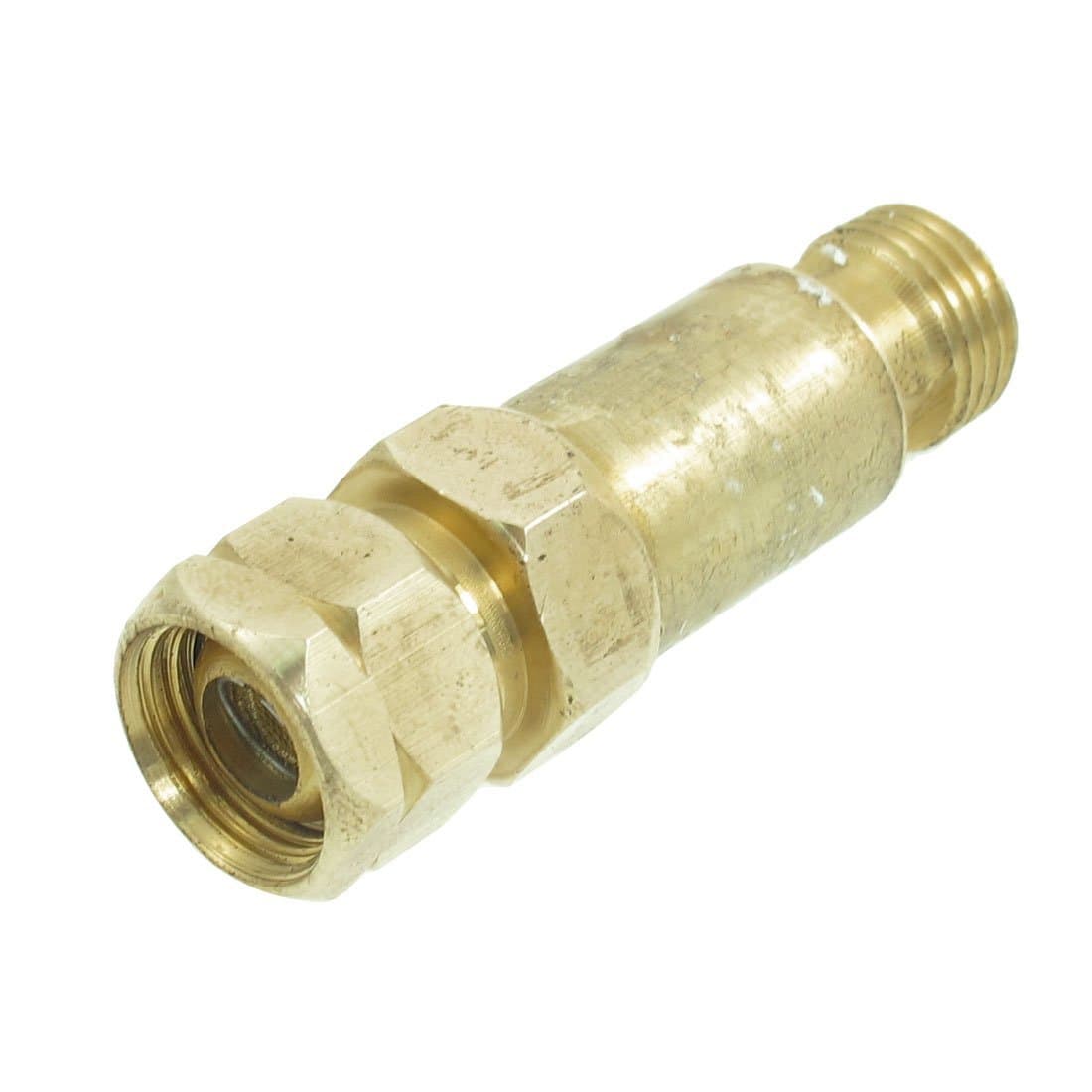 Ketsicart 15.8cm Male Thread Dry Flashback Adapter Regulator Fitting Gold Tone