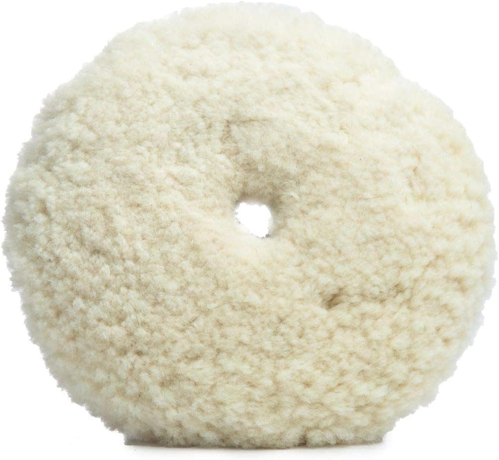 Standard Duty Wool Buffing Pad – 7.5” Premium Curved Edge, 1-Pack – Fits 7” Backing Plate – Heavy Cut for Compounding