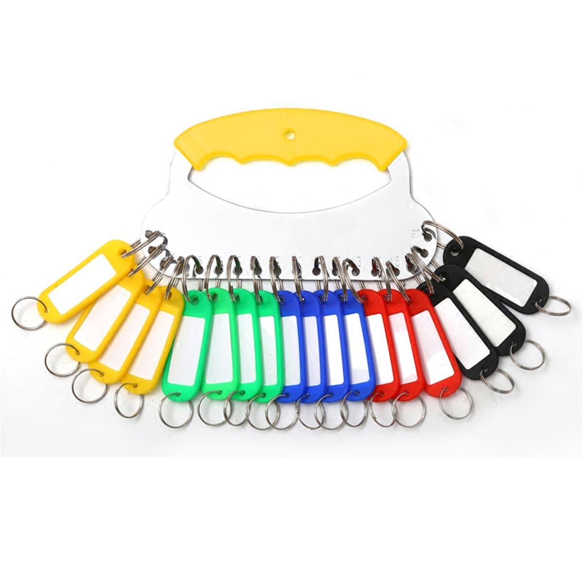 Lancher key manager key management key organizer key chains holder keychain with 18 key labels keys assortment