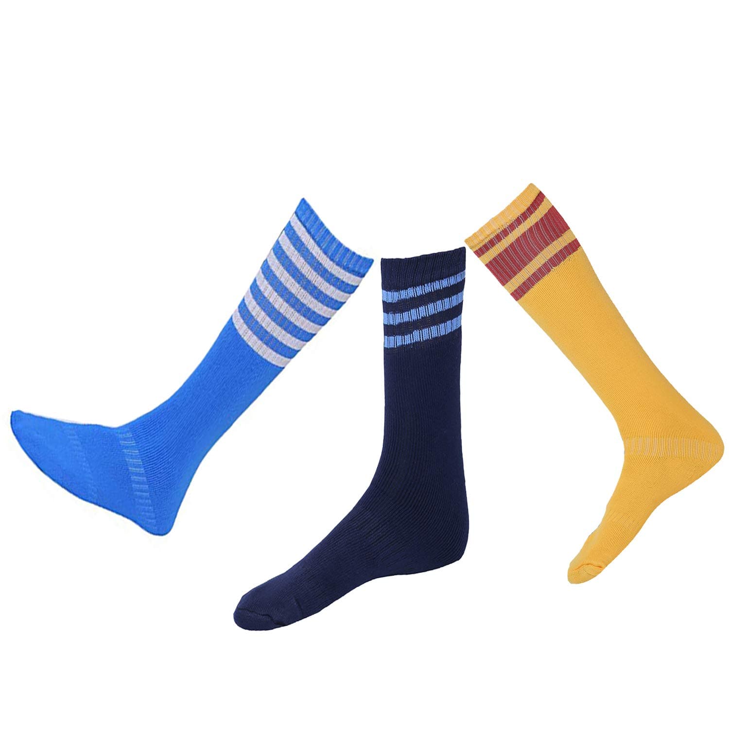 R LONMen and Women Solid Knee Hight Socks for all sport Wear Multicolor (3 Pair Socks)-5