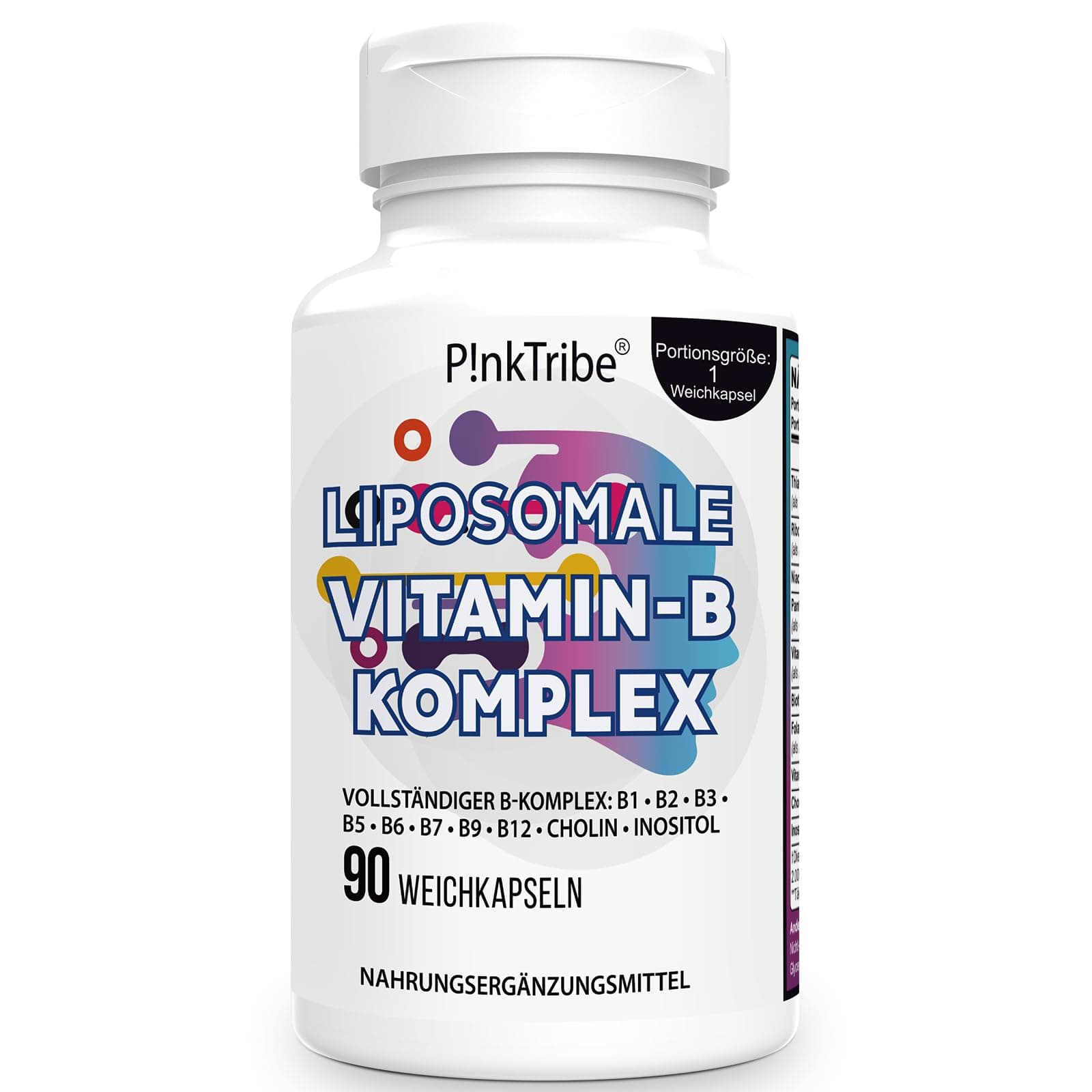P!nkTribe Liposomal vitamin B complex softgels with 9 B vitamins, bioavailable high strength methylated B vitamins, 10x absorption (Pack of 1)