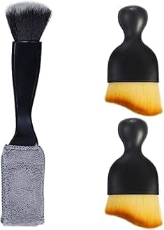 Car Interior 3 PCS, Dust Brush, Car Detailing Brush, Car Dash Cleaning Soft Brush,Universal Car Interior Crevice Brush for Cleaning Panels, Air Vent, Leather, Computer