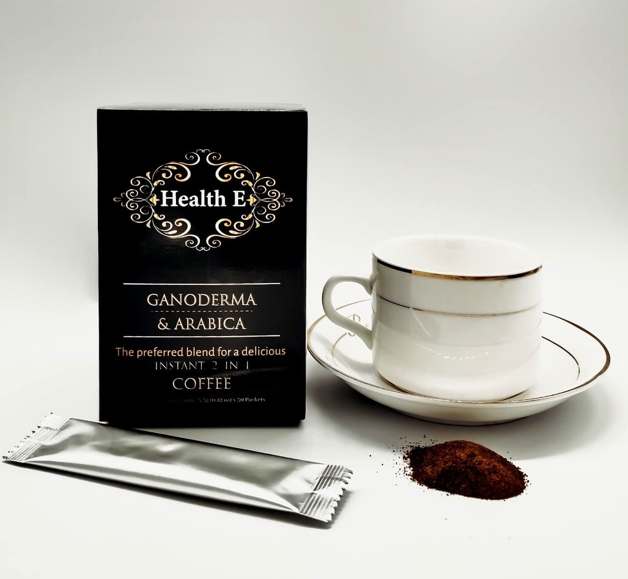 HealthE Ganoderma & Arabica premium instant coffee. (3.5g x 30 sachets/box)