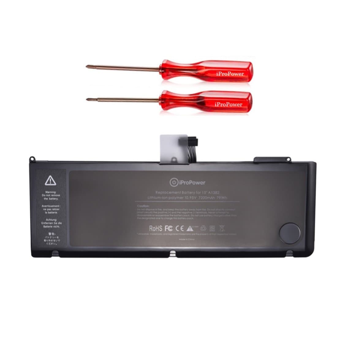 iProPower A1382 Replacement Battery for Apple MacBook Pro 15" inch A1286 (Early 2011 Late 2011 Mid 2012) MacBook Pro 15" Laptop Batteries MacBookPro8,2 MacBookPro9,1