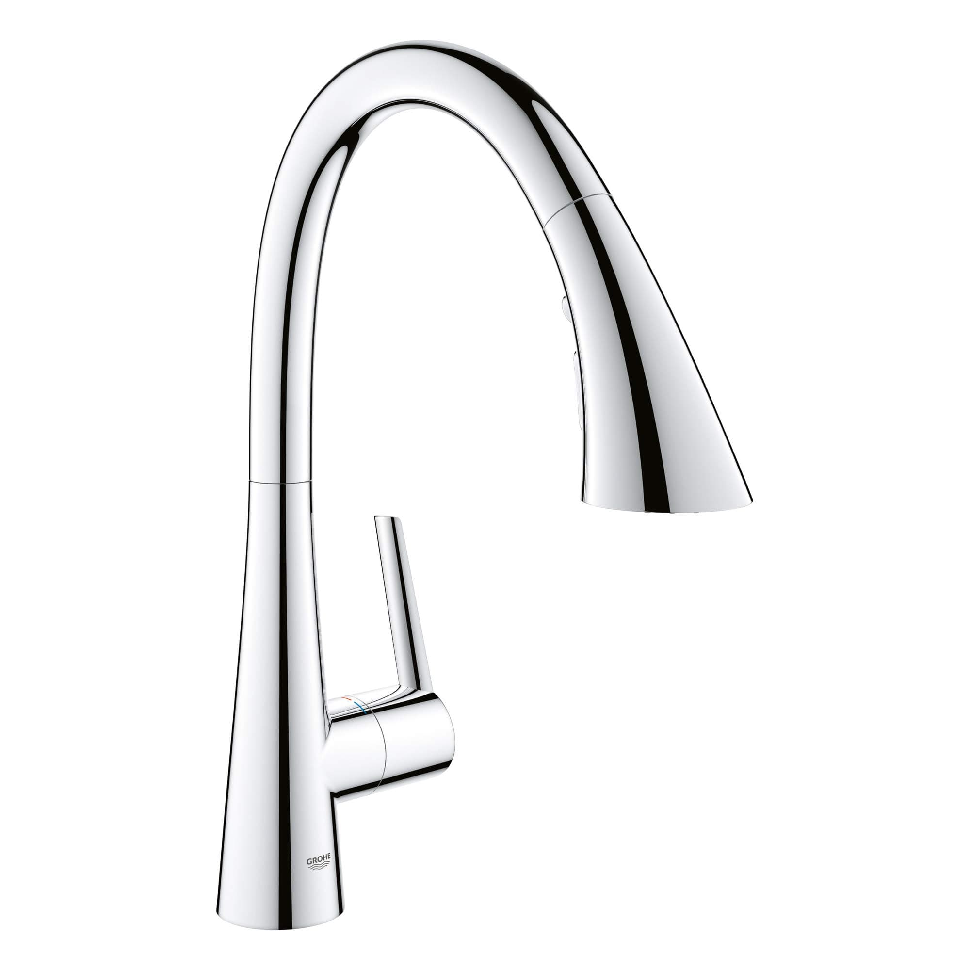 32298003 Zedra Single-Handle Pull Down Triple Spray Kitchen Faucet in Starlight Chrome