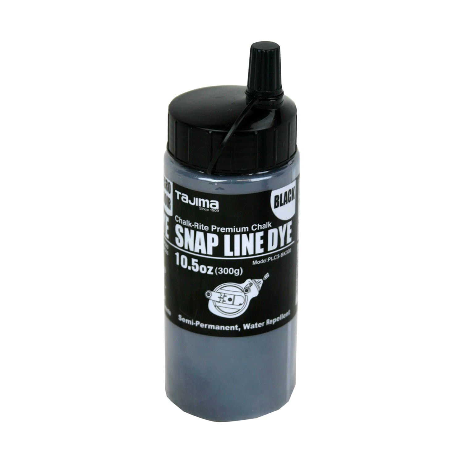 Snap-Line Dye Semi-Permanent Chalkline Chalk-10.5OZ BLACK PERM CHALK