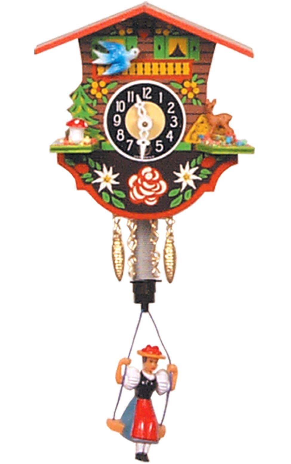 Alexander Taron Importer 110SP Engstler Key Wound Clock-Mini Size H x 4.25" W x 3" D, White