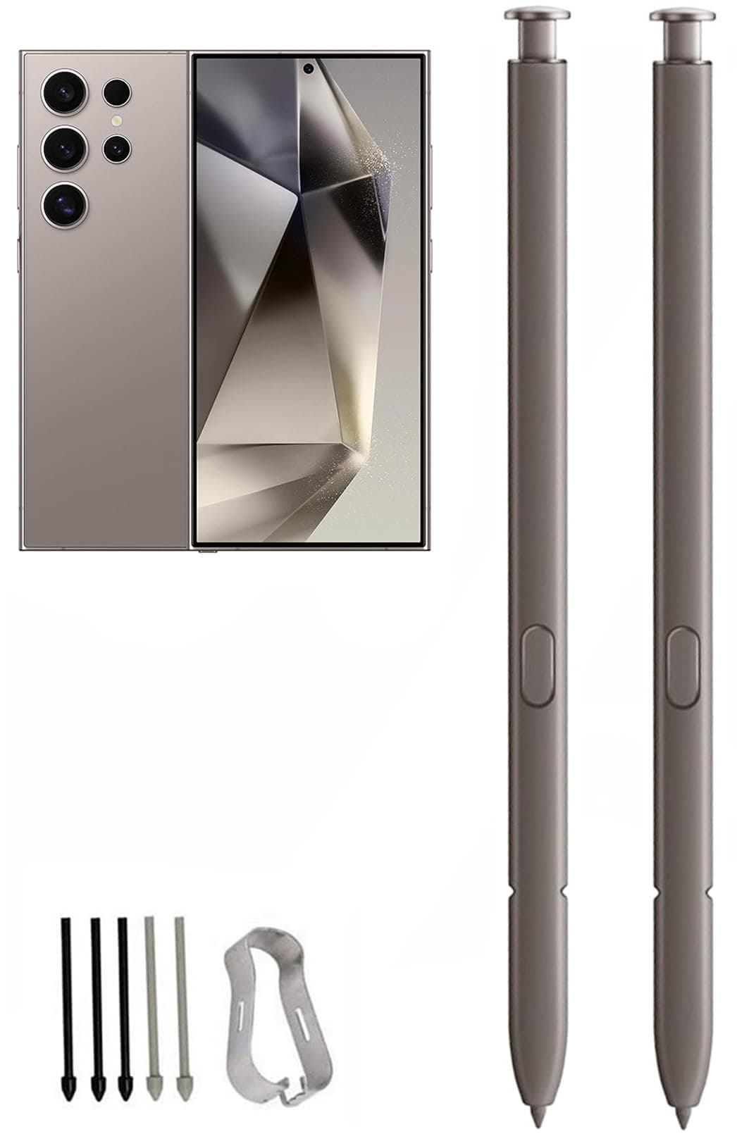 2 Pcs Galaxy S24 Ultra Pen Replacement for Samsung Galaxy S24 Ultra 5G Touch Stylus Pen, Galaxy S24 S Pen Without Bluetooth Replacement Tips/Nibs (Gray)