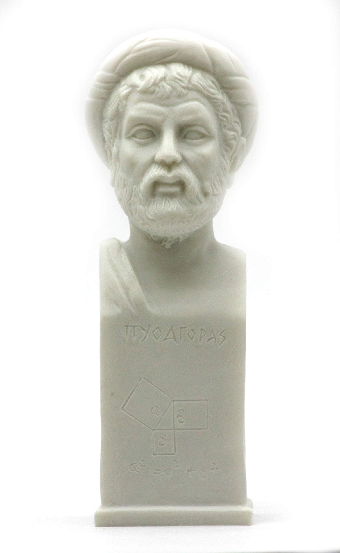 Pythagoras Philosopher Mathematician Scientist Bust Statue Sculpture 6.3 inches