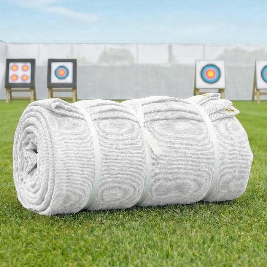Archery Back Stop Netting *Premium Grade* (Green/White) (Choice of 6 Different Sizes) [Net World Sports] (White, 6ft x 6ft)