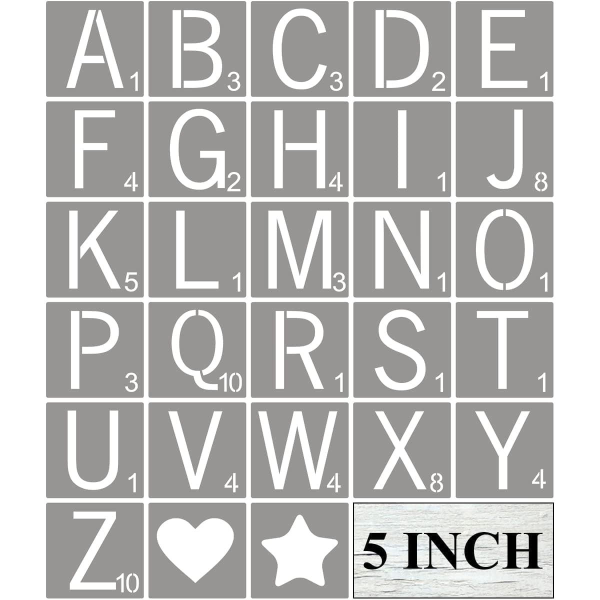 Scrabble Tile Letter Stencils 5 Inch - 28 Pack Scrabble Style Alphabet Stencil Templates for Painting on Wood, Reusable Plastic Stencils for Crafts Making & Wall Art Decorations