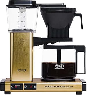 Moccamaster KBG Select, Coffee Machine, Filter Coffee, Brushed Brass, UK Plug, 1.25 Liters