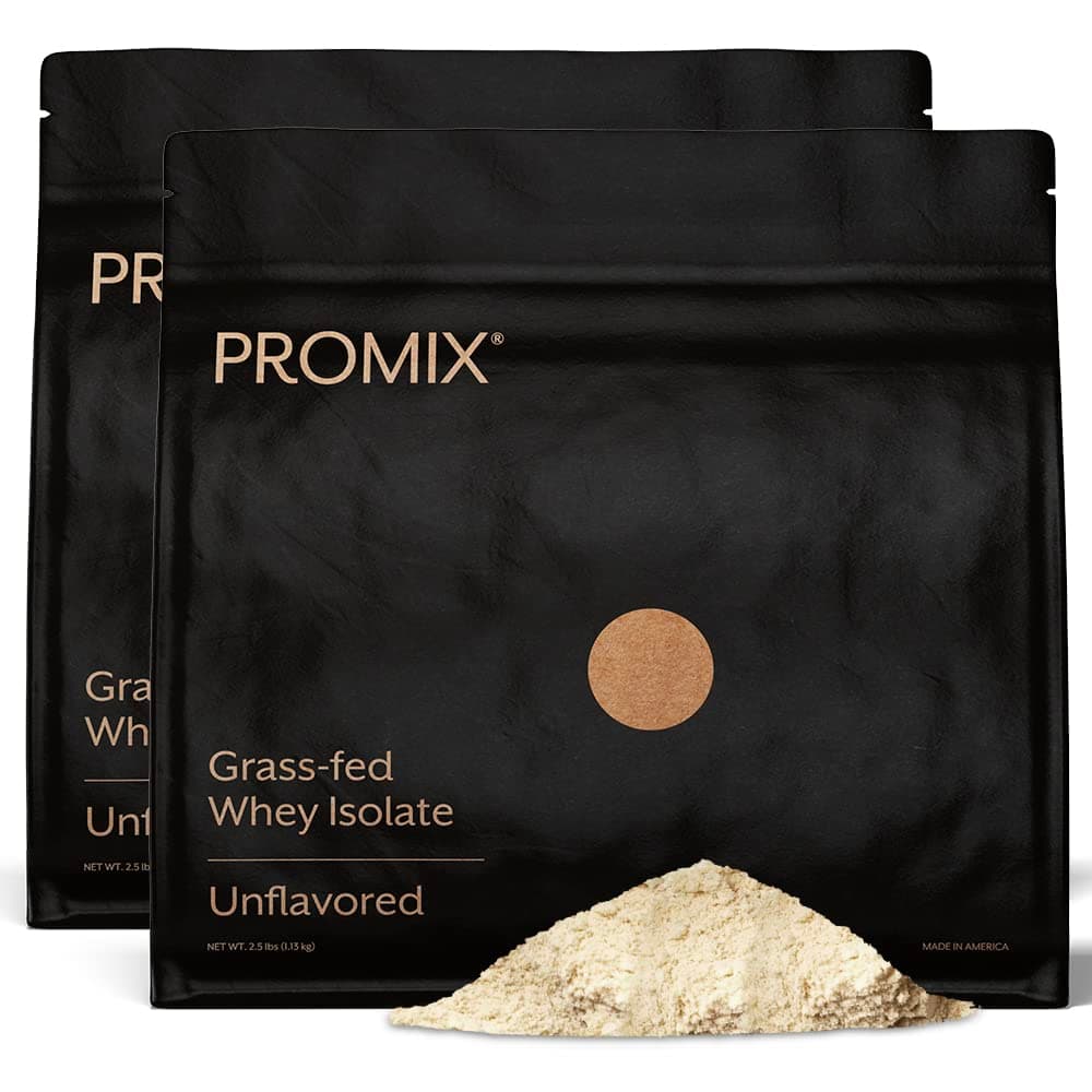 ProMix Nutrition Whey Protein Isolate Powder, Unflavored - Grass-Fed & 100% All Natural - Post Workout Fitness & Nutrition Shakes, Smoothies, Baking & Cooking Recipes - 2.5 Pound (Pack of 2)