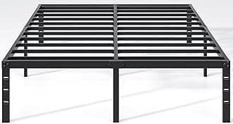 Metal Bed Frame,Full Size Bed Frame with Storage Space,Heavy Duty Sturdy Mattress Foundation,Easy Assembly,No Box Spring Needed, Black,14 Inch,Full