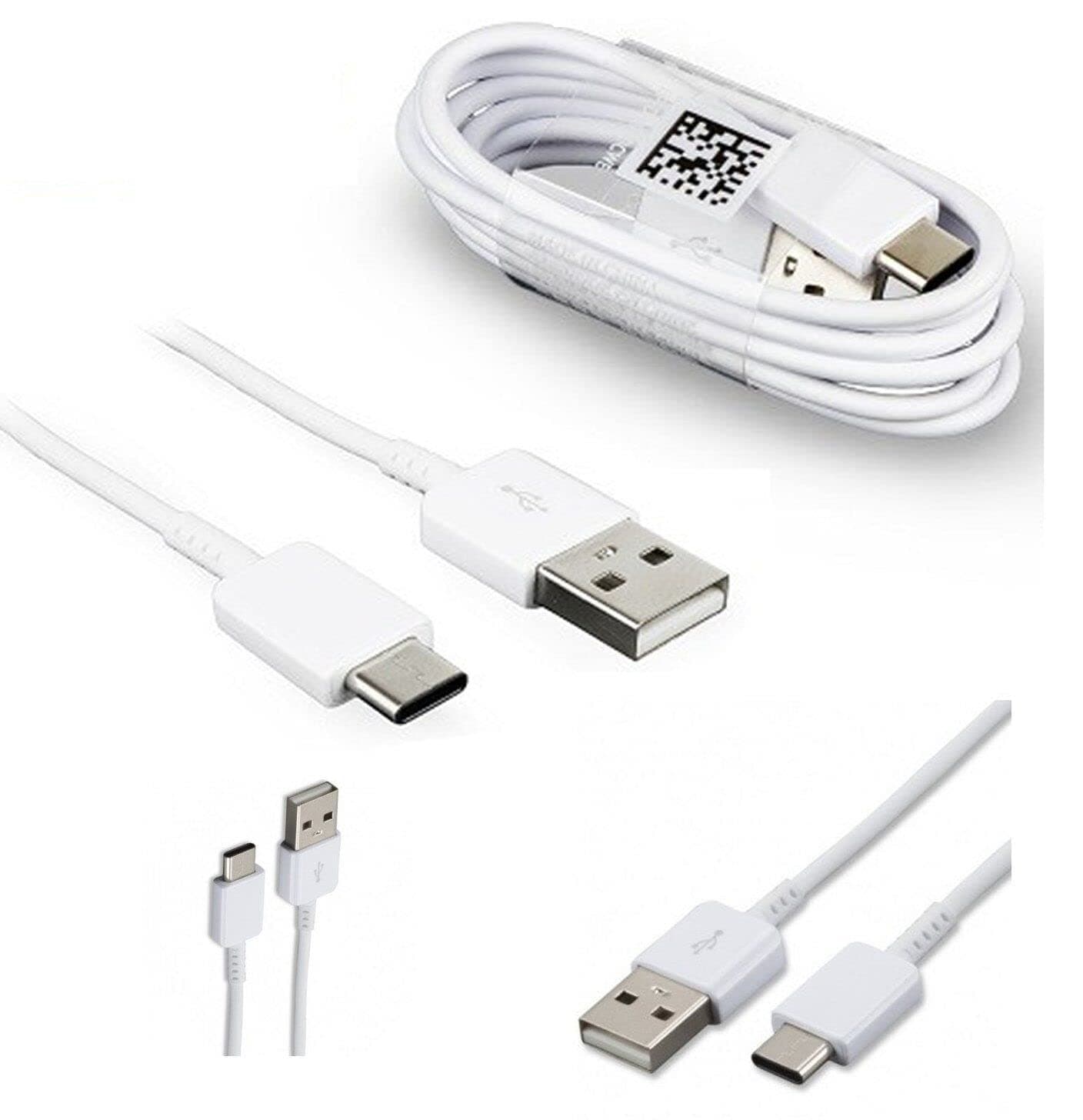 Genuine Samsung Original Fast Charging USB-A to USB-C Type C Charge and Sync Cable For Mobile Phones and Tablets - [TYPE C WHITE]