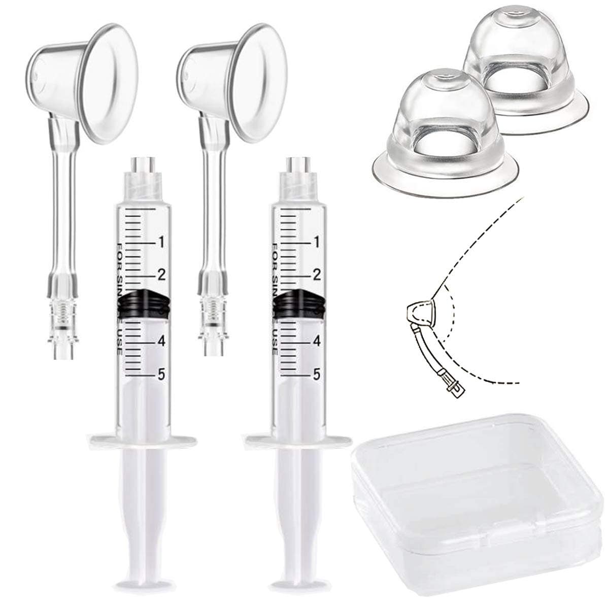 Inverted Nipple Corrector Puller 2 PC Nipple Aspirator Corrector Women Nipple Suckers for Flat Nipples