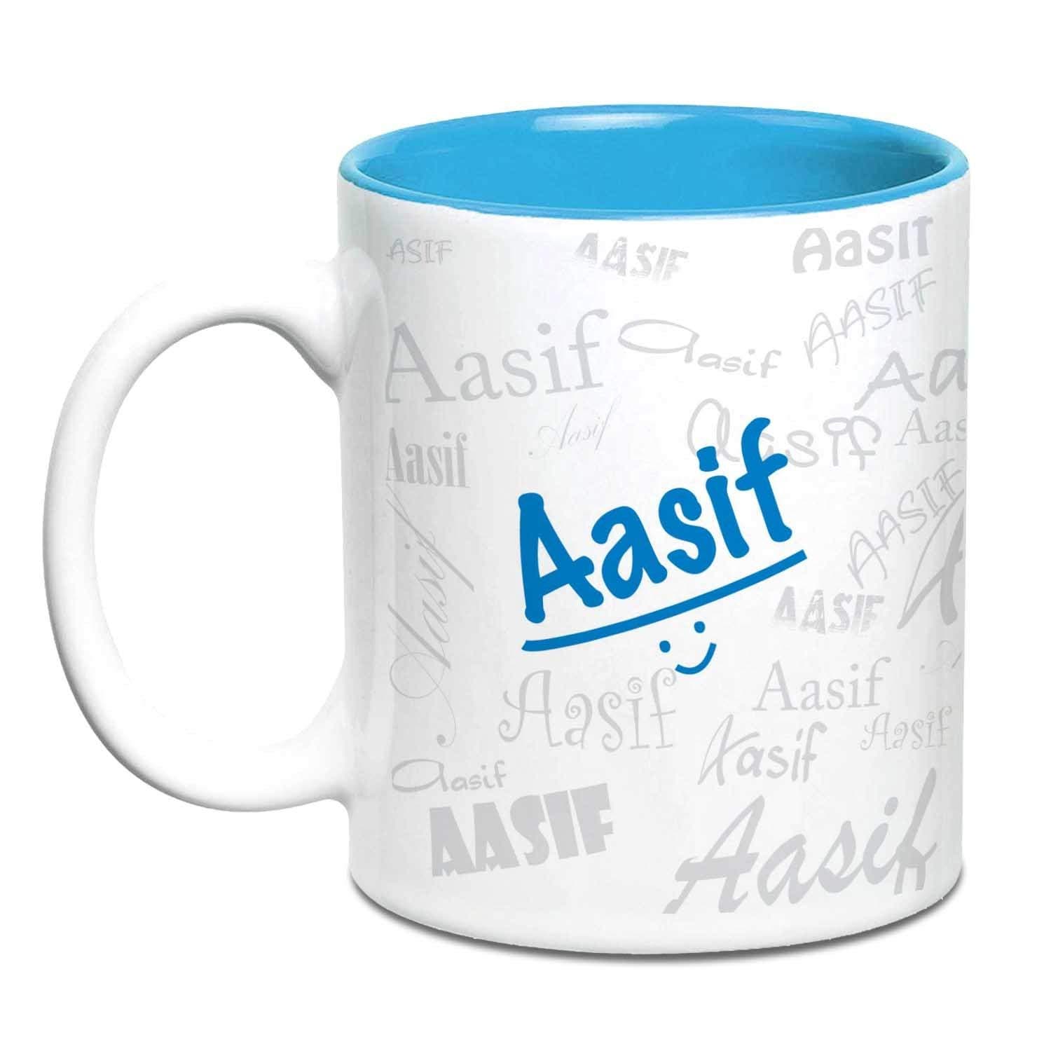 Hot Muggs Me Graffiti Mug - Aasif Personalised Name Ceramic, 315ml, 1 Unit
