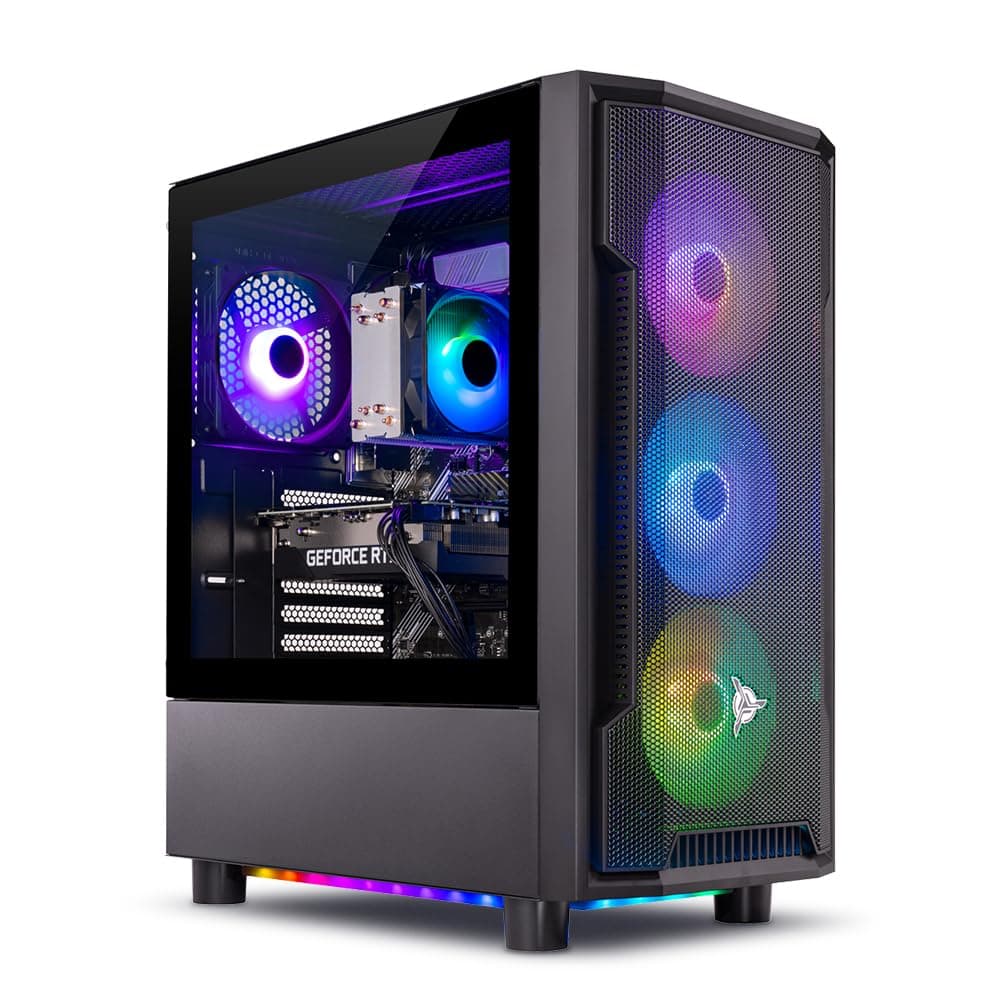 Shadow Gaming PC Desktop – AMD Ryzen 5 5600X 3.7 GHz, NVIDIA RTX 4060, 1TB NVME SSD, 16GB DDR4 RAM 3200, 600W Gold PSU, 11AC Wi-Fi, Windows 11 Home 64-bit,Black