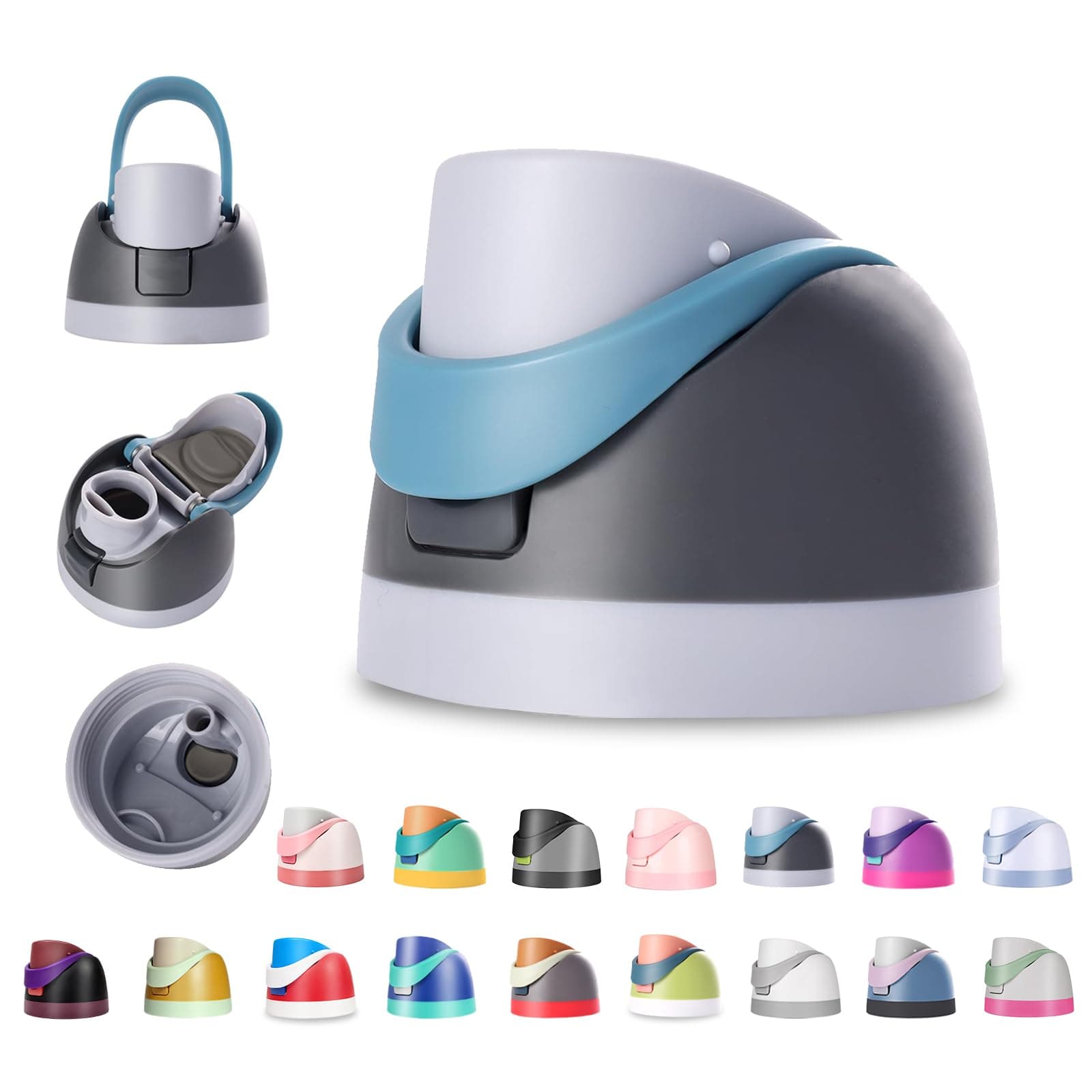 Replacement Lid for Owala Freesip Water Bottle, Compatible with Owala Lid and Cap, Premium Accessories for 16oz 24oz 32oz 40oz Bottles,Leak-Proof,BPA-Free(Dark Grey)