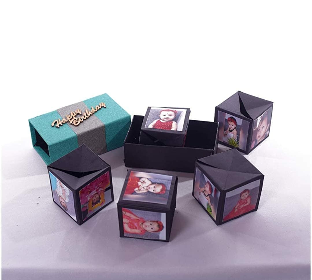 PDE POPPERS Pop-Up Cube Box,Photo Pop-Up Cubes,Birthday,Pack of 5