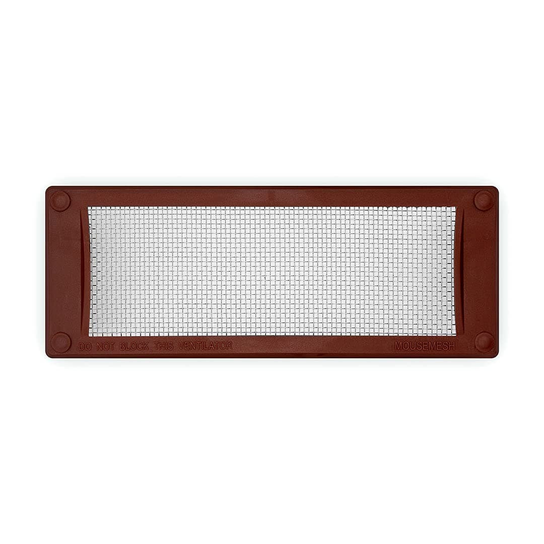 MousemeshPest Proofing Mouse Mesh Air Brick Vent Cover, Flame retardant ABS frame 105mm x 255mm x 13mm, Brown, 95mm x 245mm