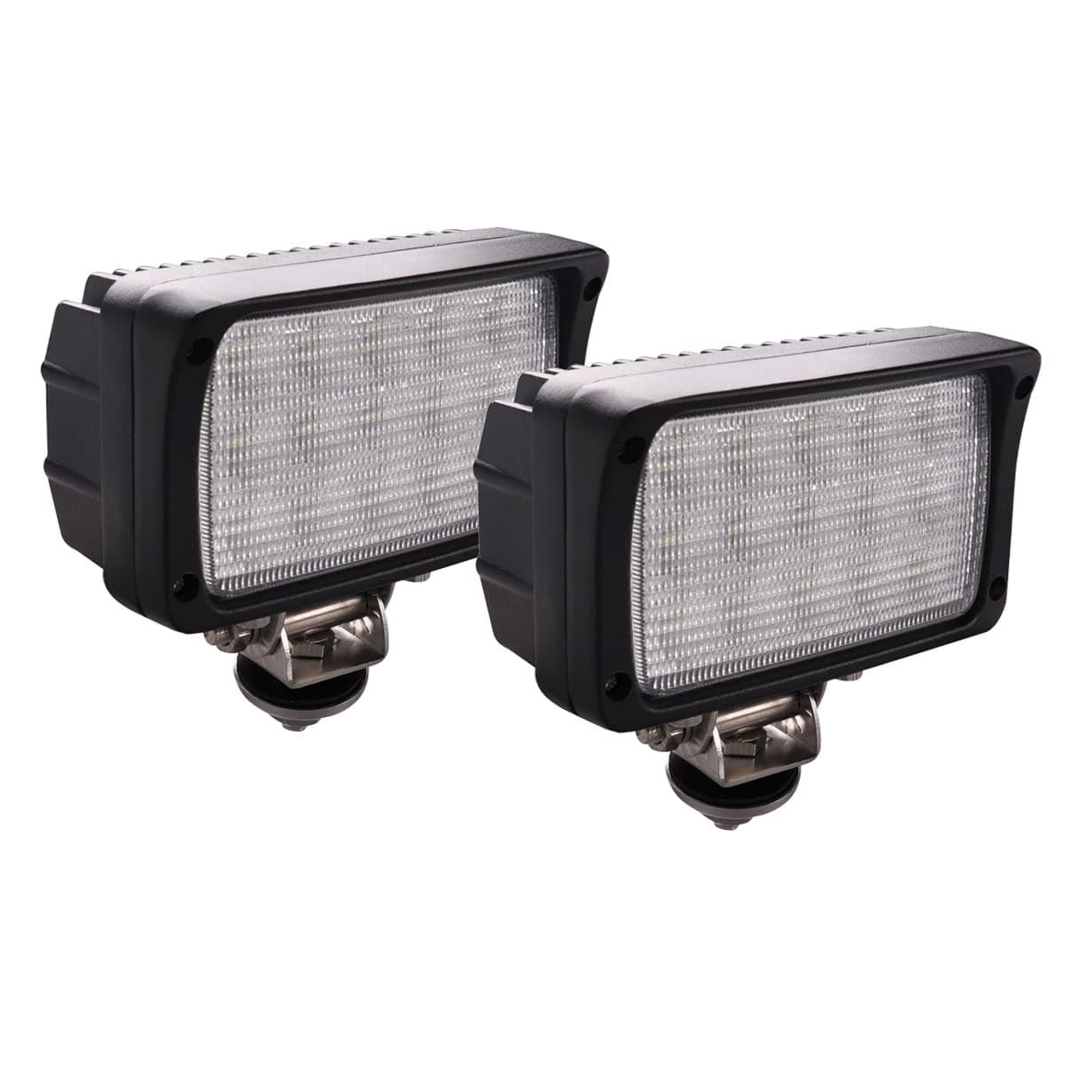 Lightronic 4x6 Inch Rectangular LED Truck Headlight Tractor Fog & Driving Light, High Power Output Super Bright 6000K Natural White Wide Flood Beam, 12V/24VDC 45W 4500 lm, IP69 Waterproof Rating, 2PCS