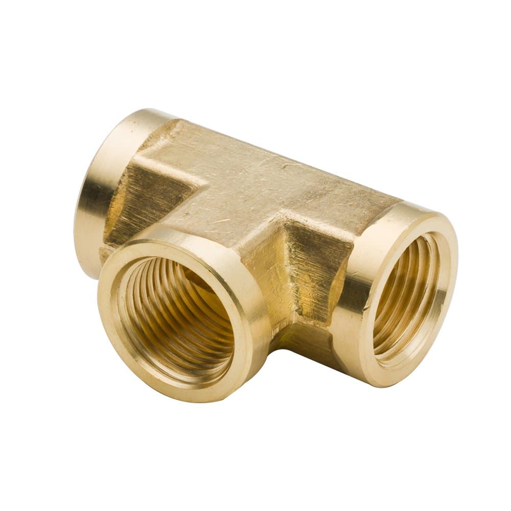 Brass Forged Pipe Fitting Tee Shaped 1/4" NPT Female x 1/4" npt Female to 1/4 Inch NPT Female Intersection T-fitting 3 Ways Connector Coupling (1pc)