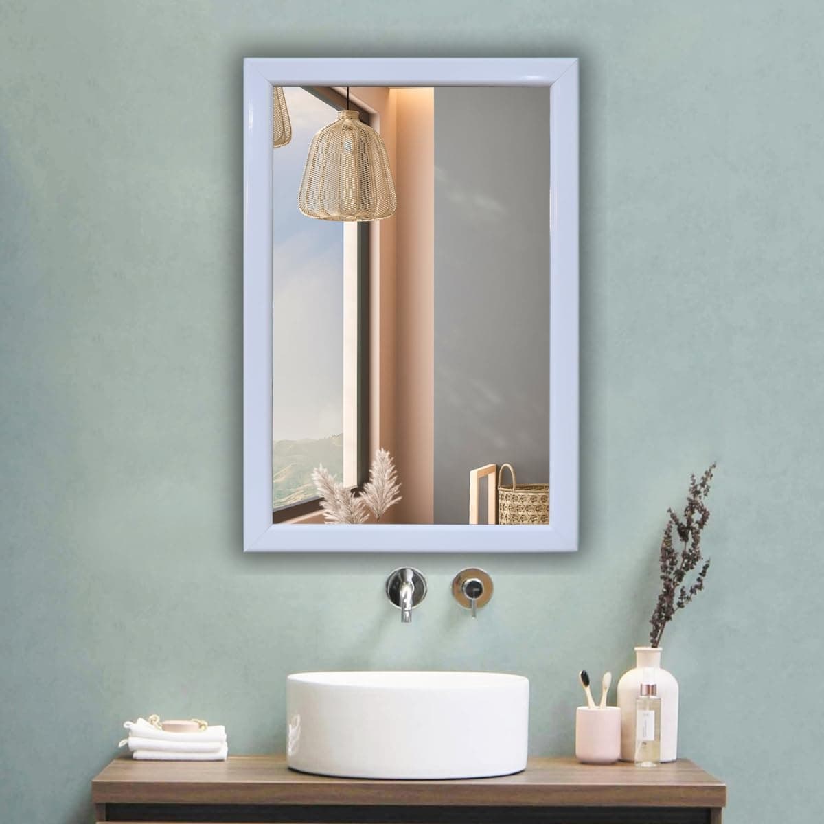 Wood Frame Mirror for Wall 11x14 Inch/Rectangle Bathroom Wall Mirror/Mirror for Bathroom/Bedroom/Living Room/Entryway/Dressing/Decorative/Wall Mount/Waterproof/Durable/Standard|FM1114A2