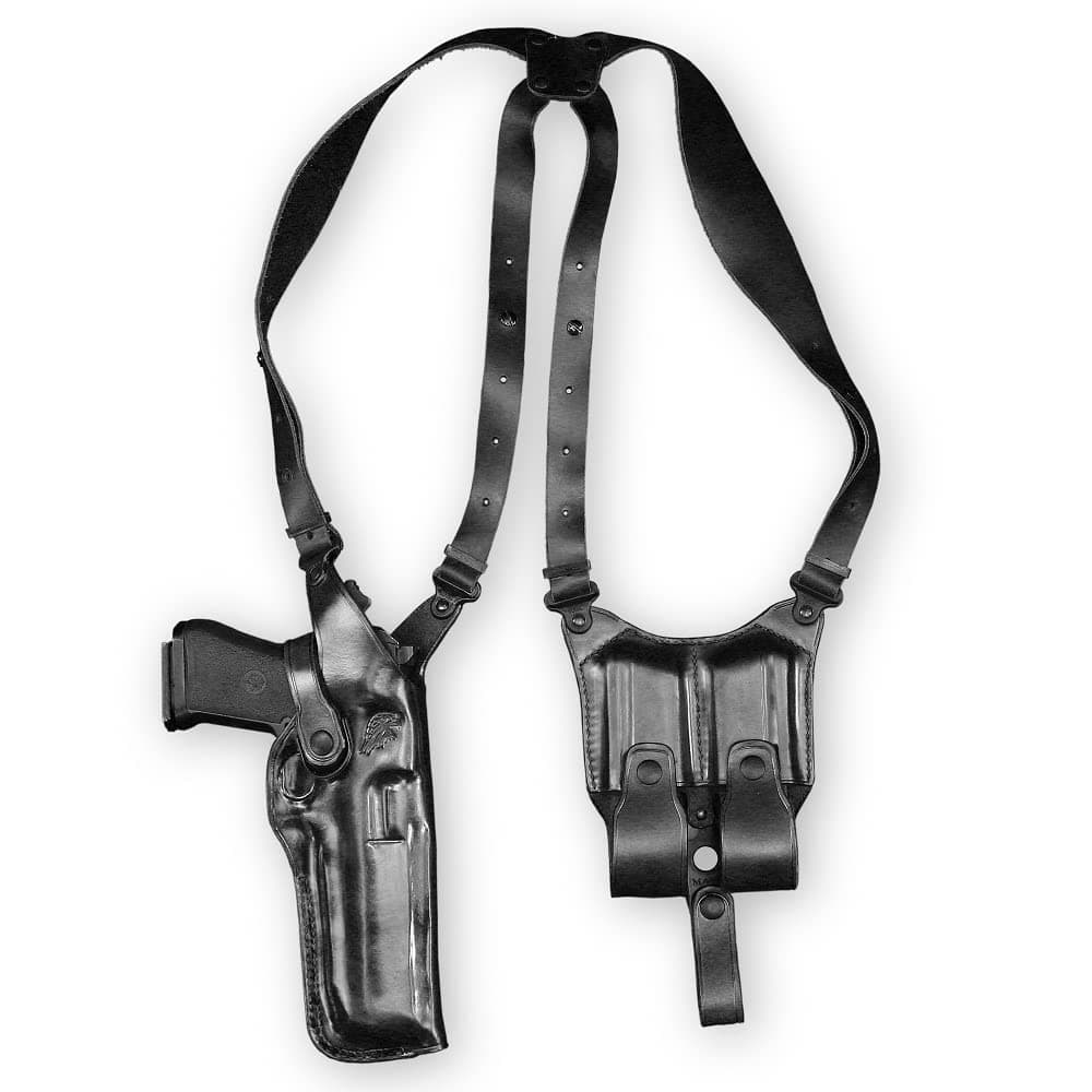 Premium Leather Vertical Shoulder Holster Fits Desert Eagle FITS All CALIBERS with 6'' Barrel, Left Hand Draw, Black Color #1089#
