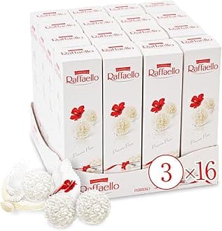 Ferrero Raffaello Coconut Almond Chocolate Candy Individually Wrapped 3 pieces x 16 packs 480g