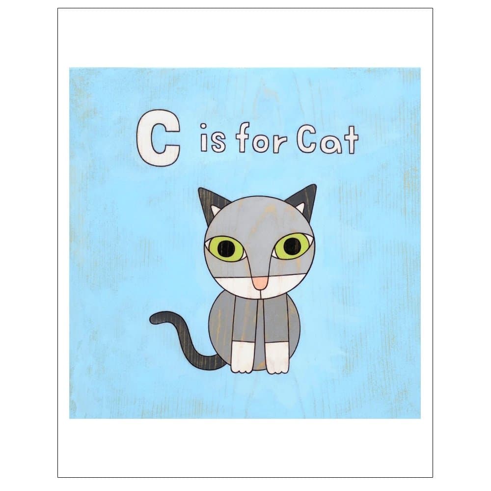 Matthew Porter Art Wall Decor Art Print, Alphabets, C is for Cat