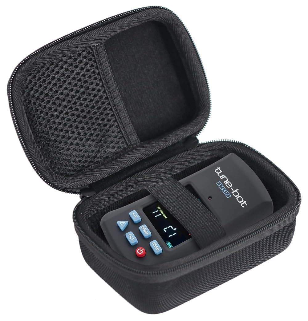 Soft Travel Protective Case For tune-bot Studio TBS-001 Digital Drum Tuner - Clip-On Tuner Acoustic Drum Kits (Only Case)