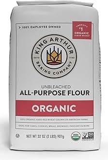 King Arthur 100% Organic All-Purpose Flour, Unbleached, 2 lb (Pack of 1) - Non-GMO Project Verified, No Preservatives