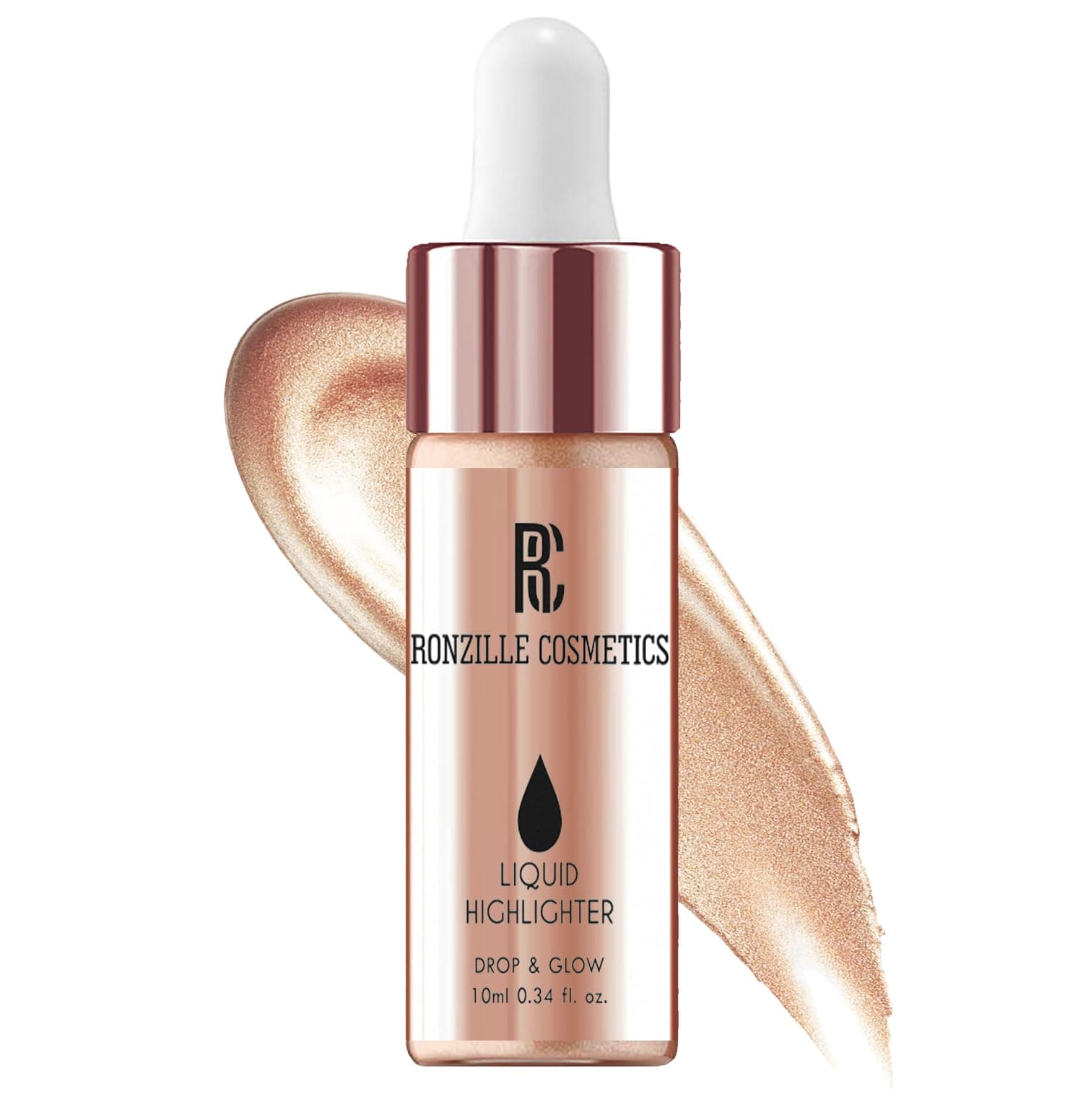 Ronzille Liquid Illuminator Silver Highlighter Ultra Smooth Shine Waterproof Face And Body Highlighter (Bronze)