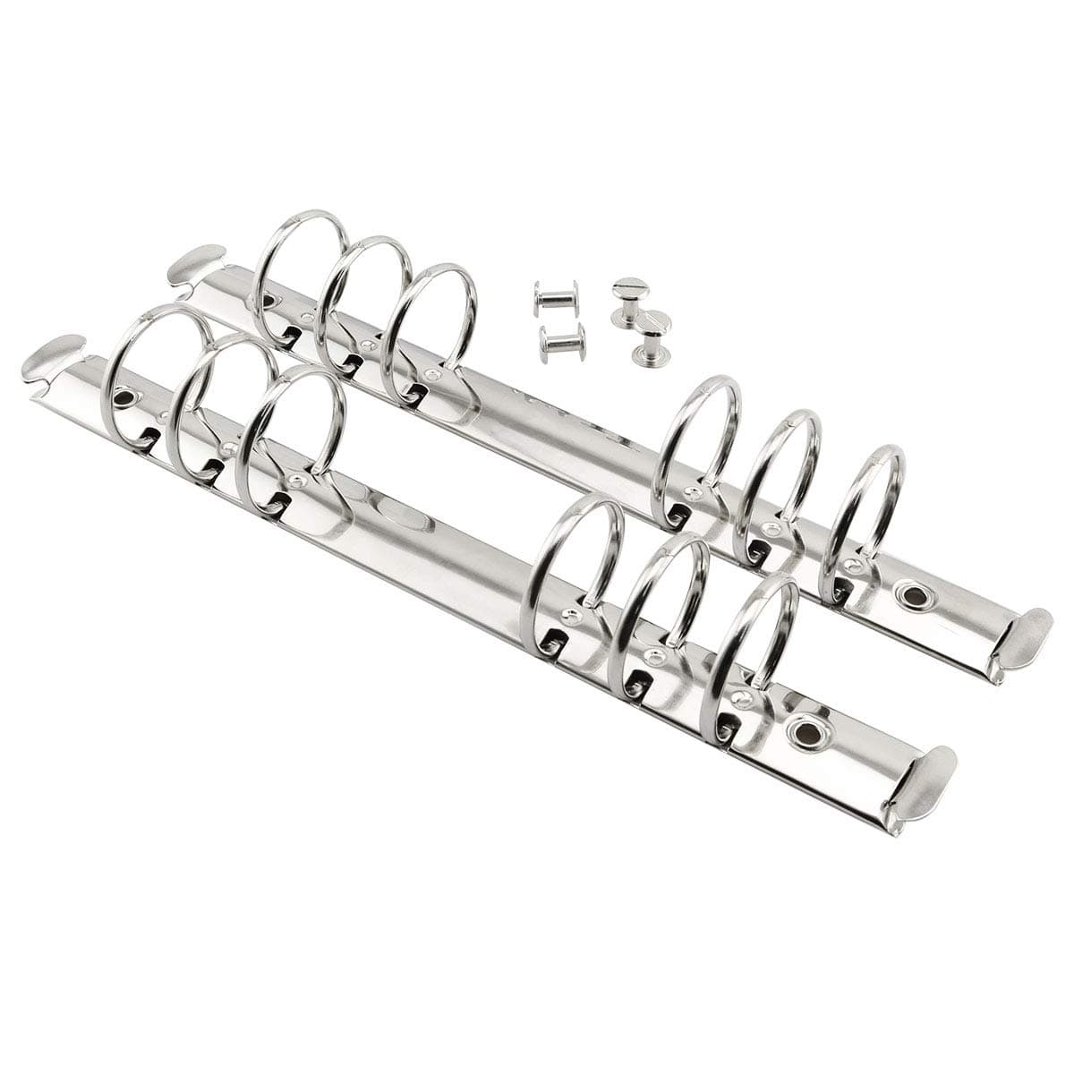 heyous 2pcs A5 Notebook 6-Hole Ring Binder Mechanisms 3cm Diameter Silver Color Metal Clip Ring Binder DIY Fill Paper Storage Folder Accessories