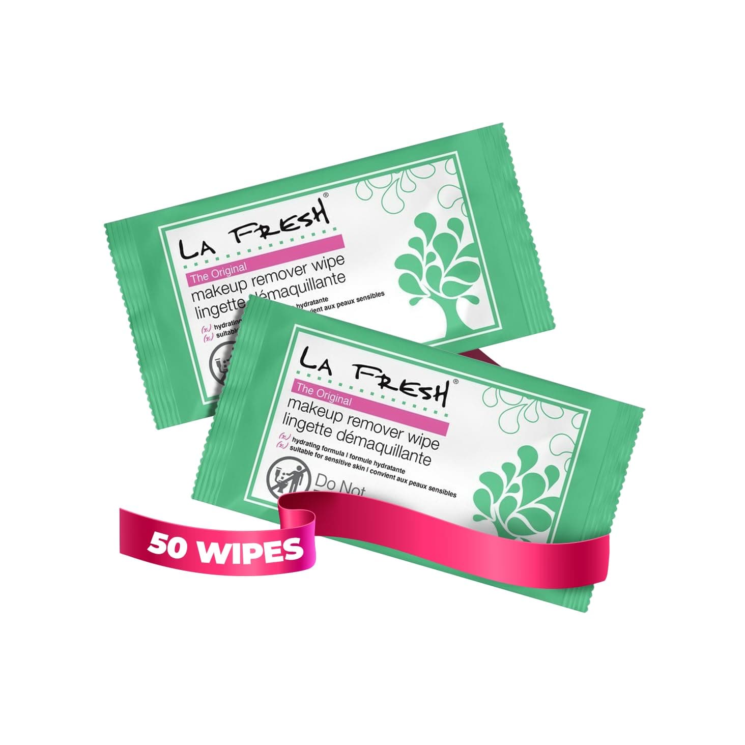 LA Fresh Makeup Remover Wipes with Vitamin E - Make up Remover for Face, Eyes, Lips - Face Travel Essentials - Case of 50ct Makeup Wipes