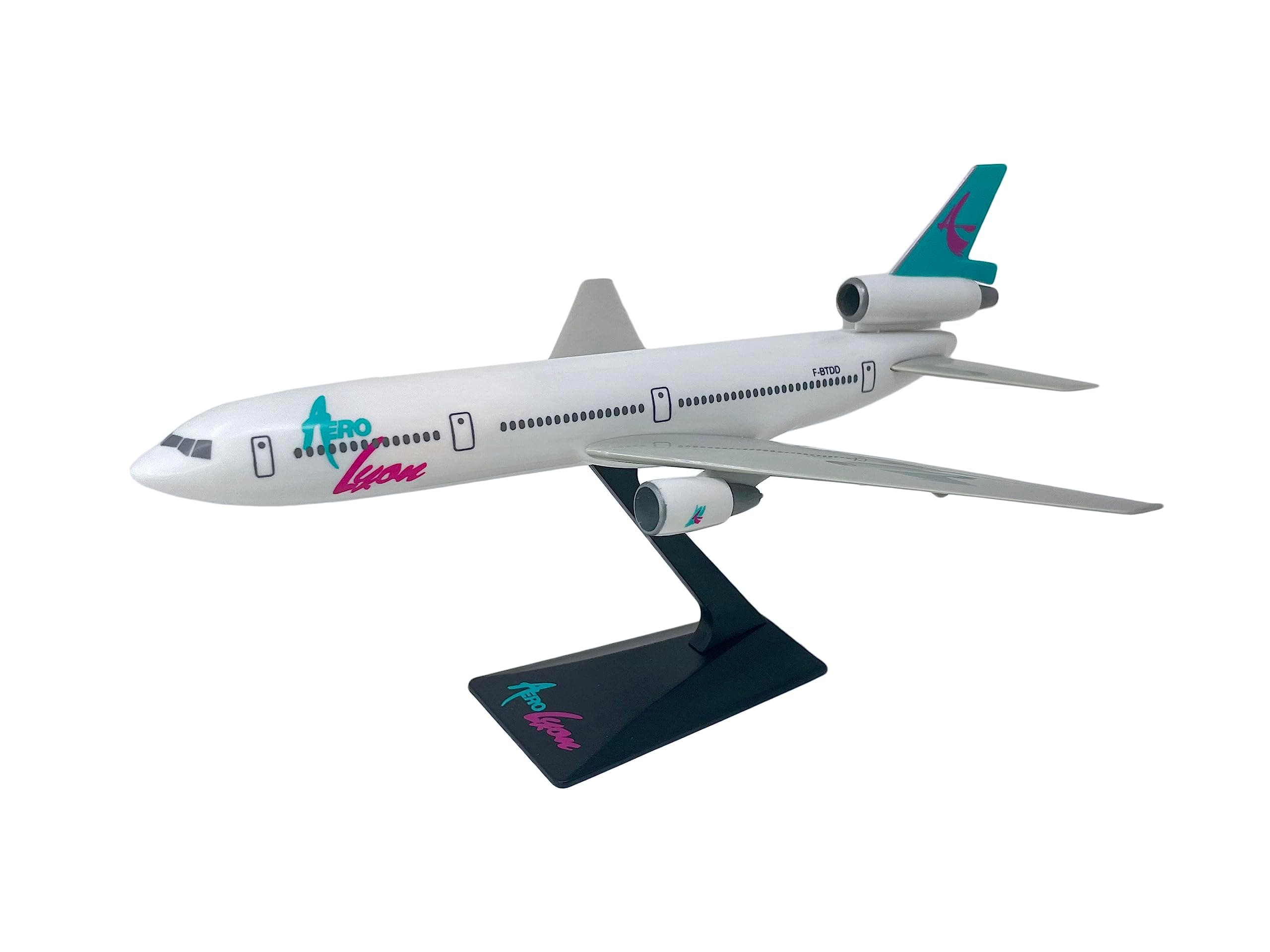 Aerolyon DC-10 1:250 Scale - Plastic Snap-Fit Model Airplane - Collectible Replica of Aerolyon Airlines Part #ADC-01000I-020