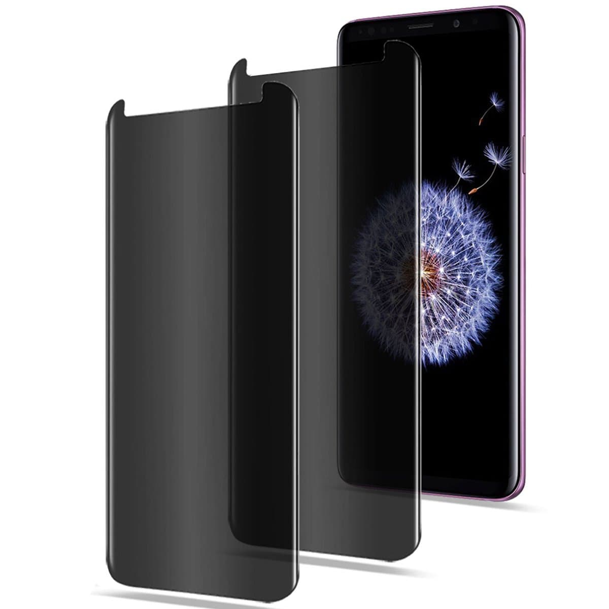Compatible for Samsung Galaxy S9 Screen Protector Tempered Glass Privacy Anti-Spy Case Friendly Film, Moresky 3D Curved Anti-Scratch Anti-Bubble Guard (2 pcs)