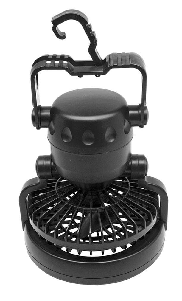 Illinios Industrial Tool Camping Fan and LED Light, Black