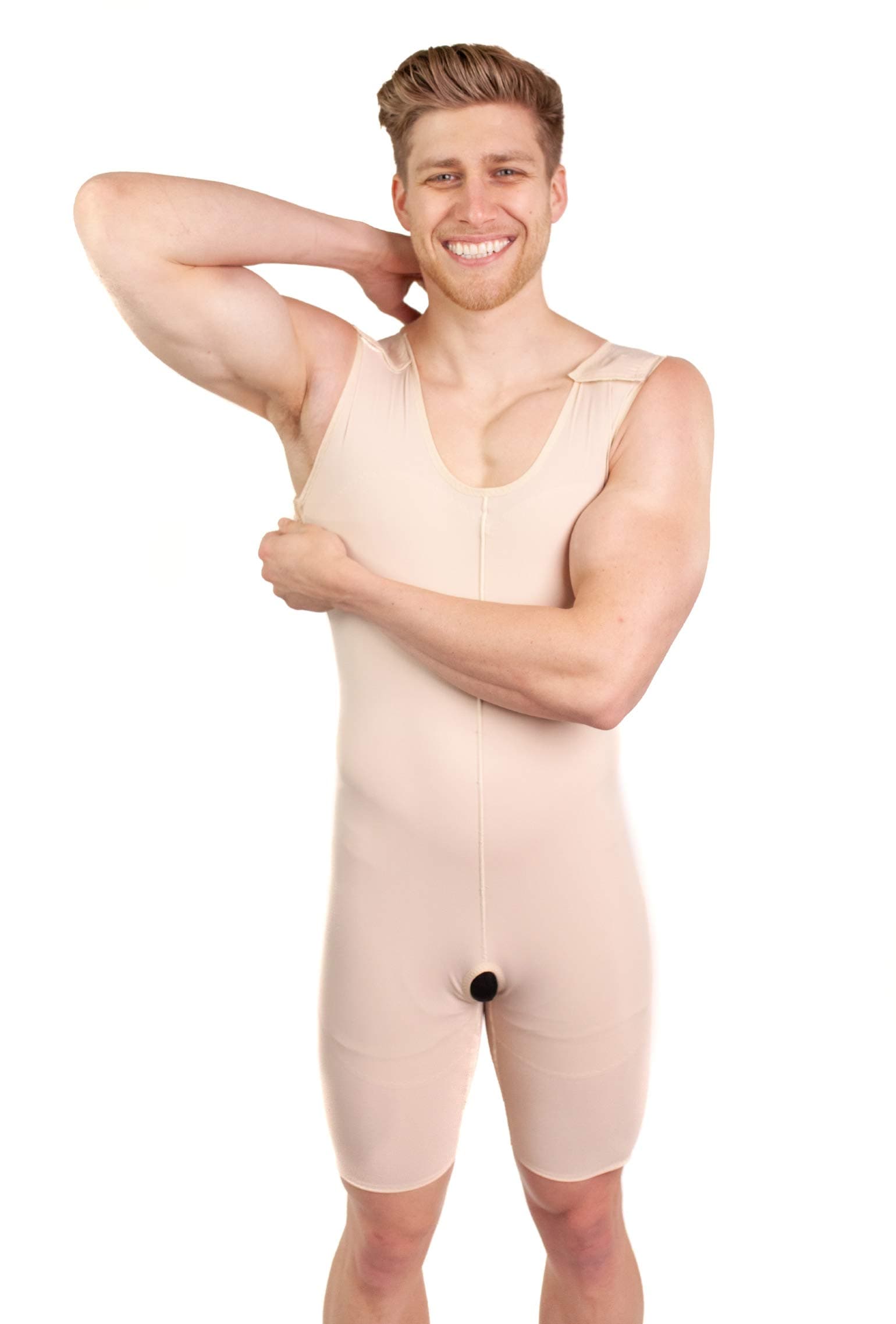 ContourMDPost Surgery Bodysuit for Men Open Crotch Sleeveless Compression