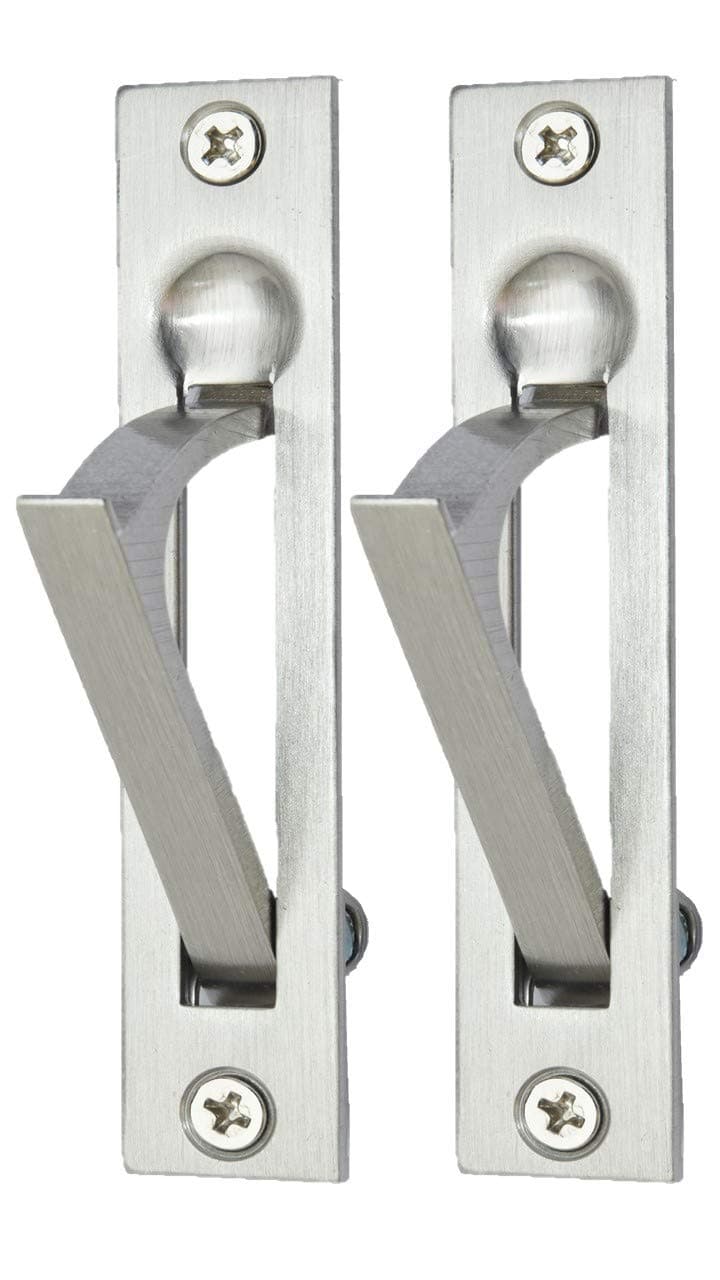 QCAA Solid Brass Edge Pull, 4", Satin Nickel, 2 Pack, Made in Taiwan