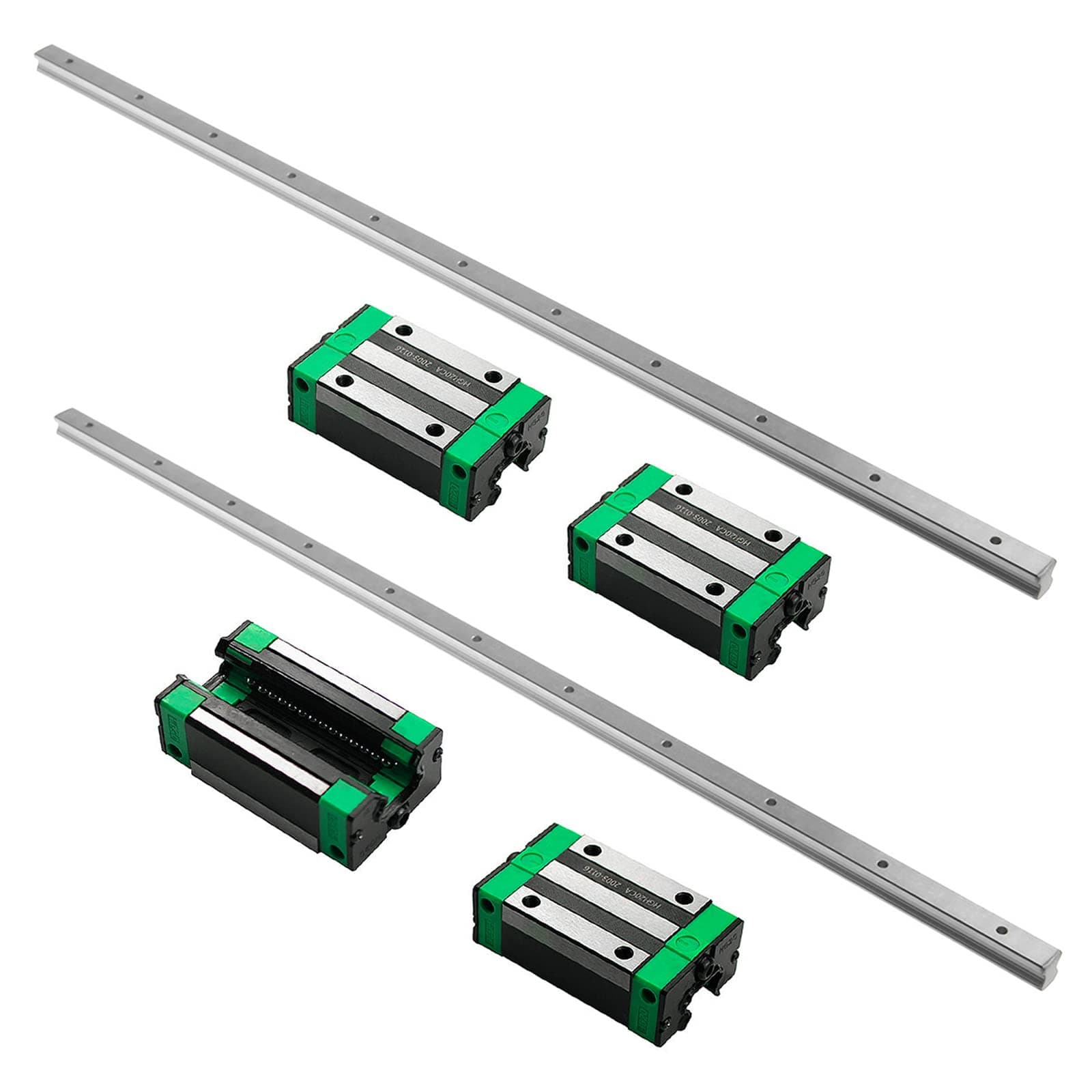 HGR20 Linear Rail Guide Set 2Pcs HGR20-1500mm Linear Rails and 4Pcs HGH20CA Sliding Block Bearing Block, Anti Rust and High Precision CNC Parts for Automated machines (59.05inch)