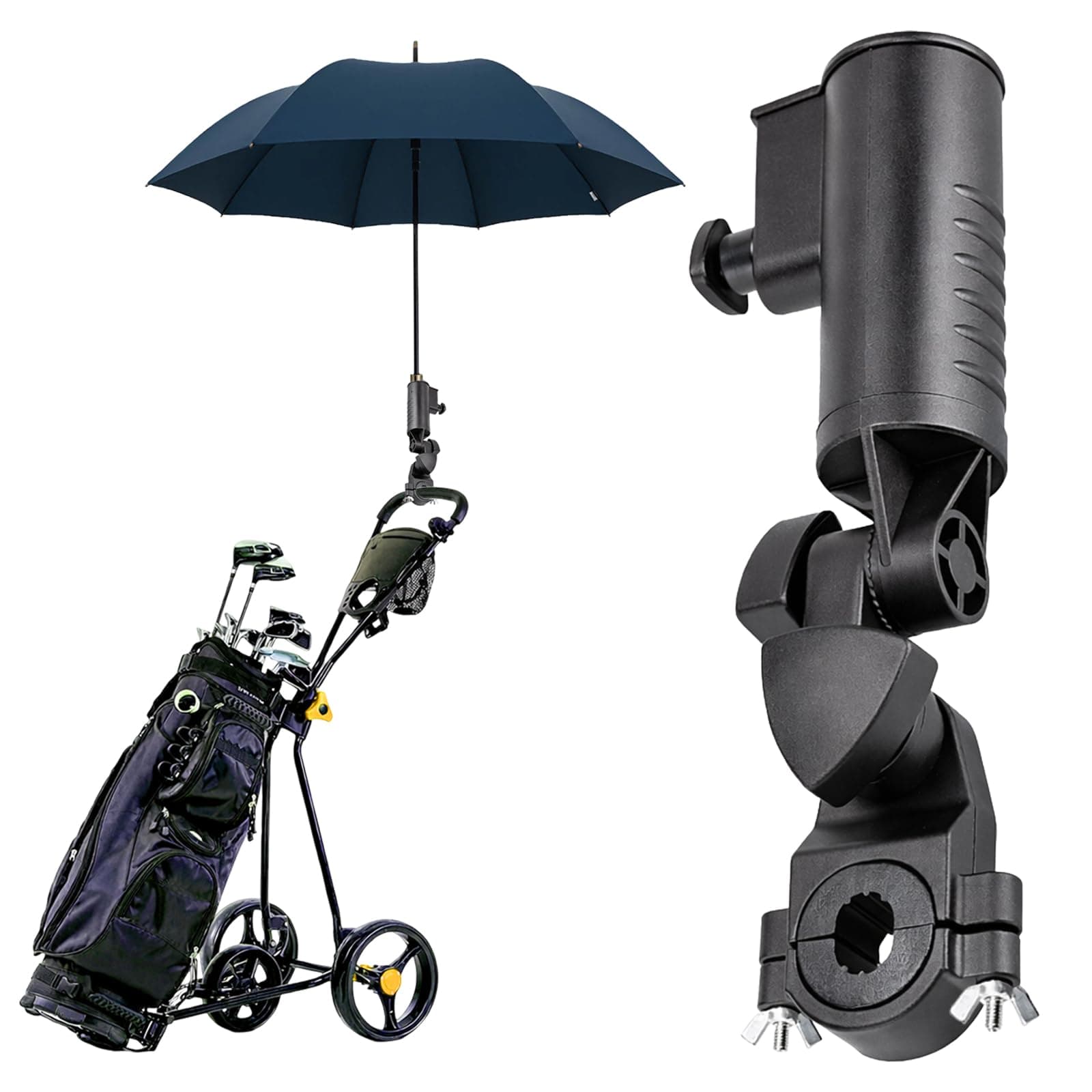 Universal Umbrella Holder, 15mm 25mm 30mm Optional Handle Connector Sizes for Golf Cart, Bike, Baby Stroller, Fishing Beach Chair, Wheelchair