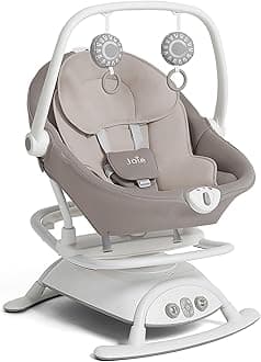 Cinnamon 2-in-1 Glider and Rocker – Multi-Motion Baby Swing and Rocker Combo with Plush Fabrics, Compact Design, and Multiple Recline Positions – Soothing Sounds & Gentle Vibrations (Walnut)