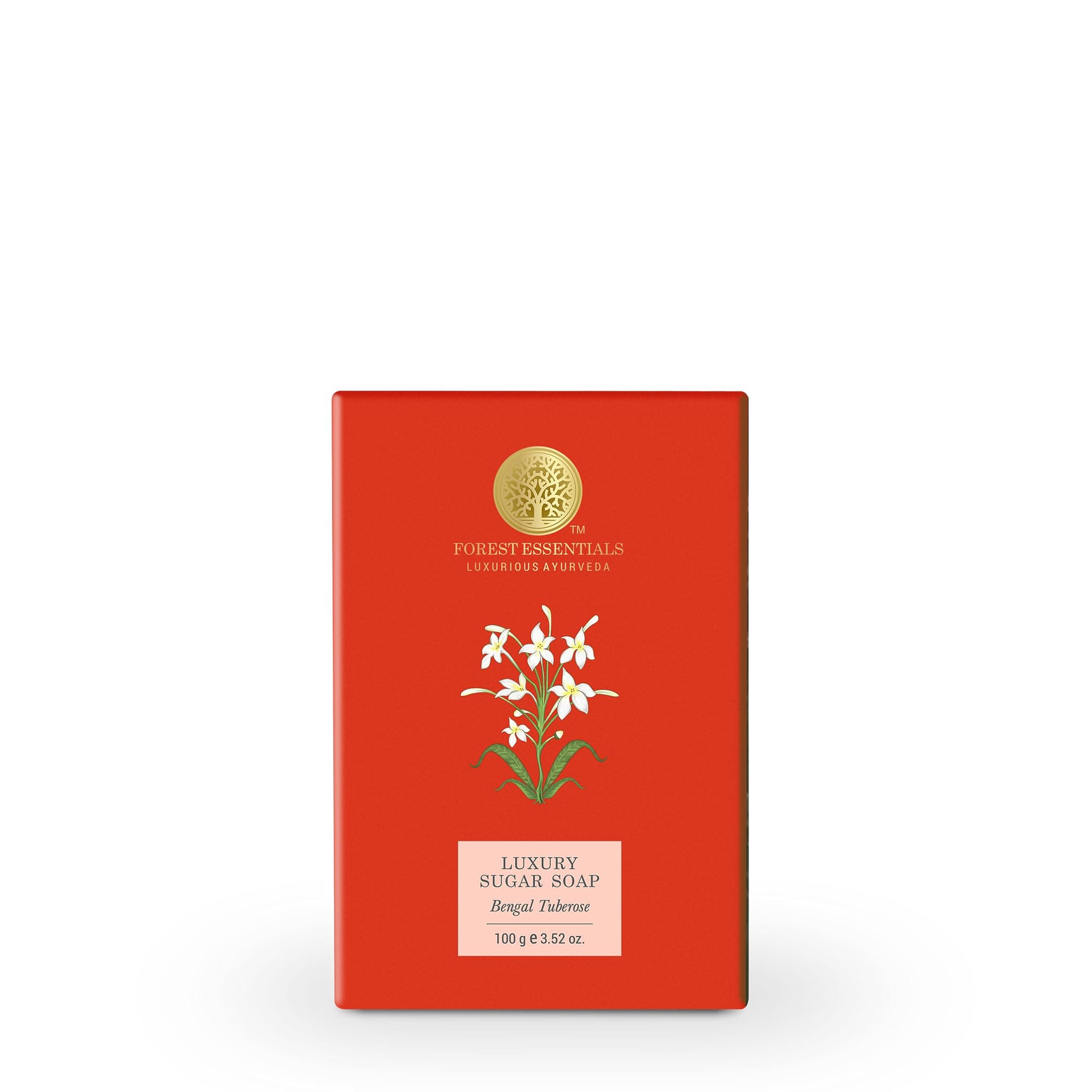 Forest Essentials Bengal Tuberose Soap | Ayurvedic Scented Handmade Bath Soap | Gently Cleanses & Softens Skin | With Natural Oils & Raw Cane Sugar