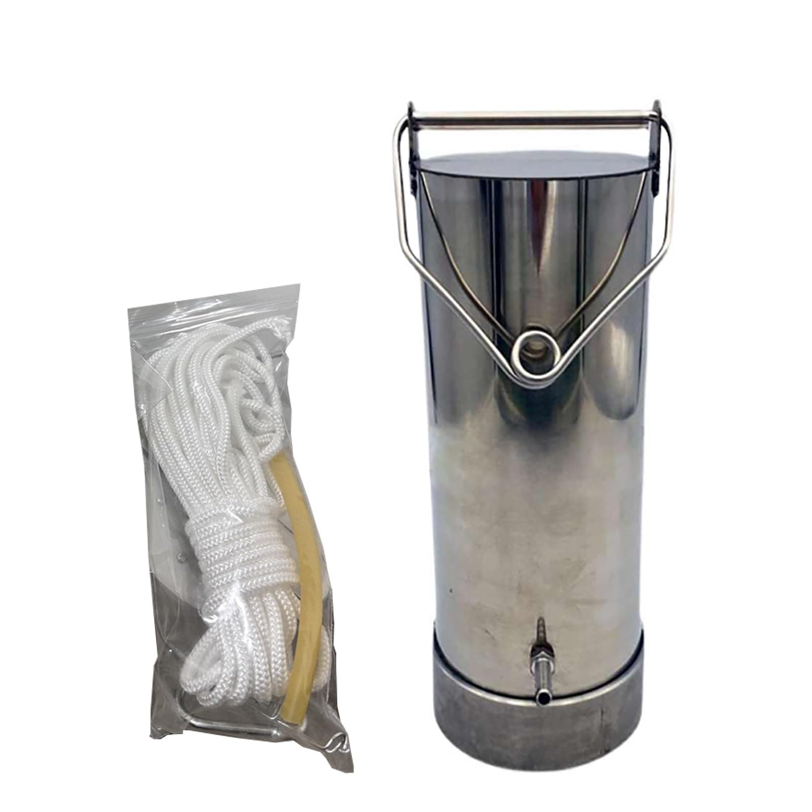 ERRULAN Water Sampler Dipper, Thickened 304 Stainless Steel Sampling Bucket with Counterweight, Lab Samplers Pendulum Beaker for Environmental Monitoring, Water Quali(1500ml)